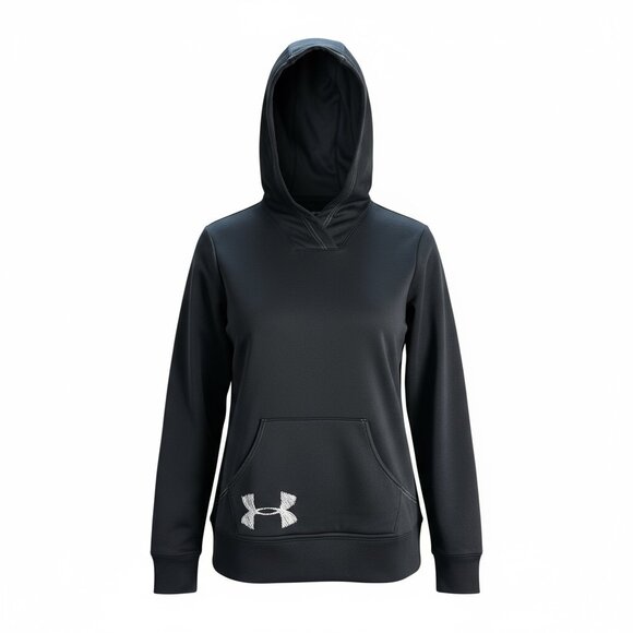 Under Armour Women's Black Fleece Pullover Hoodie Kangaroo Pocket XL - Picture 1 of 13